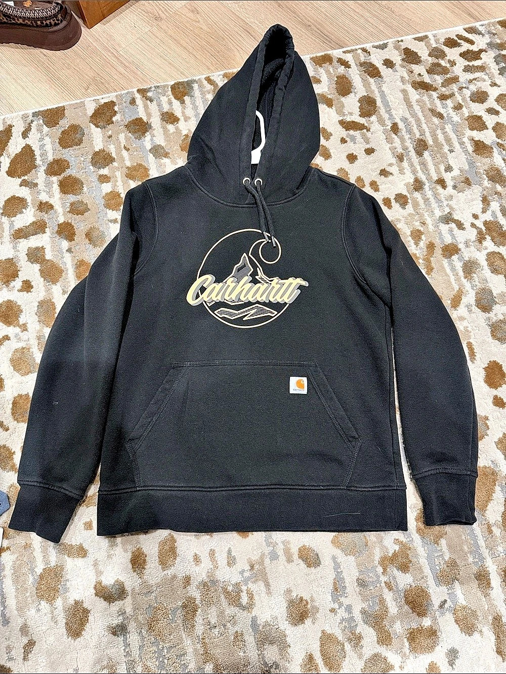 Carhartt Relaxed Fit Black Hoodie Size Small